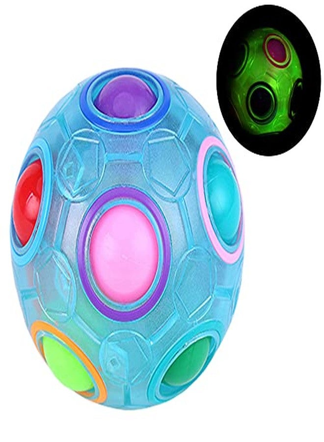 TANCH Glow in Dark Magic Rainbow Puzzle Ball Luminous Stress Reliever Ball Cube Brain Teaser Games Football Fidget Cube Toys for Kids Adults - Image 1